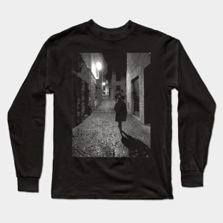 Street Lines Evening Stroll in Midieval Town Long Sleeve T-Shirt